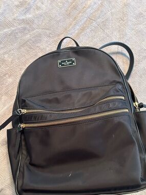 kate spade Black Nylon Backpack with Gold Hardware
